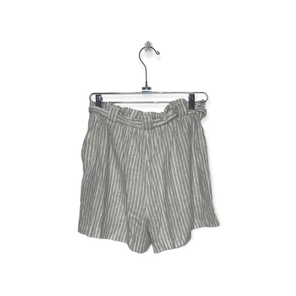 MAX STUDIO White and Black Stripe Linen Blend Paper Bag Shorts S NWT - Picture 5 of 12